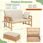 Tangkula Outdoor Acacia Wood Daybed - Image 3