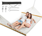Double Hammock for 2 Person, Handwoven Rope Hammock by ANAGOO