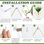 2 Pieces Gold Wall Decor Hanging Planters - Image 3