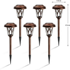 GIGALUMI 6 Pack Solar Pathway Lights Outdoor, Metal Glass & ABS Solar Landscape - Image 3