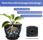 Plant Pots Pack of 4, 8 inch Plastic Flower Pots, Modern Glossy Finishing - Image 4