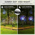 FOOING 6 Pcs Solar Garden Lights Solar Firework Lights, 200 LED String Light 2 - Image 4