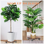 2 Pack Plant Stand with Wheels, Flower Pot - Image 2