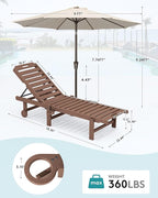 SERWALL Outdoor Chaise Lounge Set of 2 - Image 2