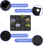 12 Pockets Hanging Planter Bags, Hanging Vertical Wall Mounted Plant Planting - Image 4