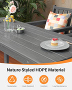 5-Piece HDPE Patio Bar Set, Rectangular Bar Height Table and 4 Adirondack Bar - Image 5
