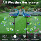 DREAMSOUL 2 Pack Metal Peacock Solar Lights Outdoor Waterproof LED Solar Lights - Image 6