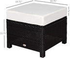 Outsunny 20" Patio Wicker Ottoman, Additional Seating, Side Table - Image 3
