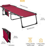 KingCamp Portable Folding Camping Cot Adjustable 4-Position Patio Reclining - Image 2