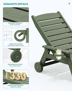 SERWALL Patio Chaise Lounge Chair Set of 2, Poly Lounge Chair - Image 4