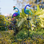 DREAMSOUL 2 Pack Peacock Solar Lights Outdoor, Waterproof Metal Peacock Outdoor - Image 5