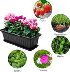 Fasmov 7 Pack 17 Inches Flower Window Box Plastic Vegetable Planters - Image 7