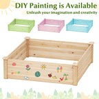 Giantex Raised Garden Bed, Wood Planter Box, Outdoor Square Garden Bed - Image 8