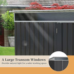Vongrasig Outdoor Storage Shed, 6 x 4 FT Outside Metal Garden Shed - Image 4