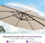 PURPLE LEAF 11 Feet Patio Umbrella Outdoor Cantilever Round Umbrella Aluminum - Image 5