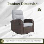 LayinSun Oversized Wicker Outdoor Swivel Glider Recliner - Image 2