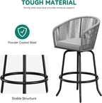 YITAHOME Counter Height Bar Stools Set of 2, Outdoor Bar Stools - Image 5