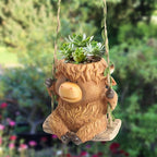 Swing Highland Cow Hanging Planters - Image 2