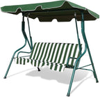 Porch Swing Outdoor, 3 Person Patio Swing w/Removable Cushion, Stand & by DREAMADE