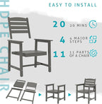 Anbuy Patio Dining Chair Set of 2, Outdoor Chairs - Image 3