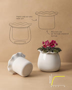 Self Watering Plant Pot, 6 Inch African Violet Pots Maintenance, Ceramic - Image 2