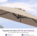 PURPLE LEAF 10 Feet Square Cantilever Umbrella Patio Umbrella - Image 5