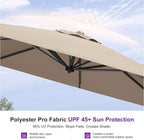 PURPLE LEAF 10 Feet Patio Umbrella Outdoor Cantilever Square Umbrella Aluminum - Image 5