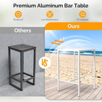 VINGLI 27 Inch Outdoor Bar Table, All-Weather Aluminum Patio Balcony Pub Table - Image 5