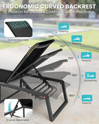 Aluminum Chaise Lounge Chair Outdoor, Foldable & Assembly Free Patio Pool - Image 4