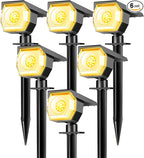 6 Pack Solar Spot Lights Outdoor, Solar Spotlights Outdoor Waterproof 2-in-1 by Peasur
