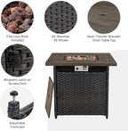 Belord 5 Pieces Wicker Patio Furniture Set: 4 Outdoor Club Chairs Patio - Image 7