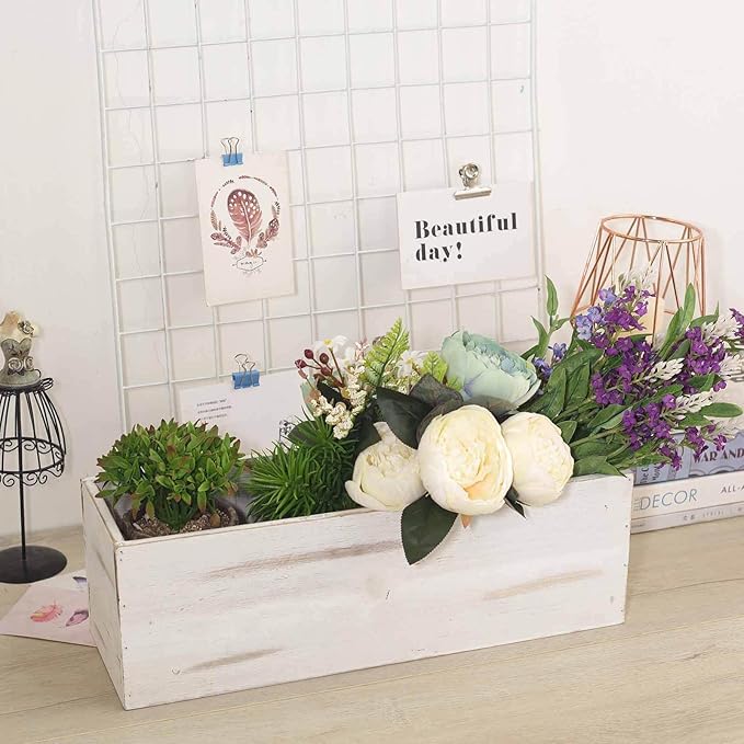 Efavormart 18"x6" Whitewash Wood Planter Box - Image 9