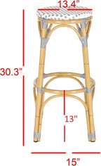 Safavieh Home Collection Kipnuk Grey&White Indoor/ Outdoor Barstool - Image 3