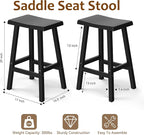 Bar Stools 29'' Outdoor Set of 4, Waterproof Modern Durable Resin Saddle Seat - Image 3