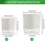 6 Pack Self Watering Pots for Indoor Plants, Flower Planters - Image 2