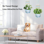 Macrame Plant Hanger with Pot, 3 Set Hanging Planters - Image 6