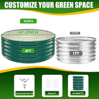 17" Tall Elevated Round Metal Rised Garden Bed- 4'x4' in Size and 0.8MM Thick - Image 3