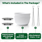 T4U 12 Inch Large Hanging Planters - Image 6