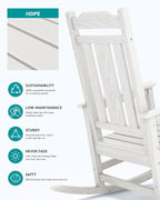 SERWALL Outdoor Rocking Chair Set of 6, Patio Rocking Chair Sets, HDPE Rocking - Image 5
