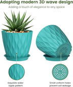 5 inch Plant Pots for Indoor Outdoor Plants, 6 Pack Flower Pots - Image 3