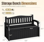 80-Gallon Outdoor Storage Bench, Waterproof Deck Box - Image 3