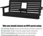 Poly Lumber 3-Seat Porch Swing, HIPS 5-Feet Bench Swing - Image 3