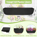 Riare 4 Pack 36 Inch Black Fabric Window Box Liners- Felt Square Trough Planter - Image 2