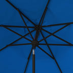 SAFAVIEH 9ft Outdoor Patio Umbrella, Pacific Blue & White Trim, Auto Crank Tilt - Image 6