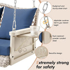Upgraded Wicker Hanging Porch Swing Heavy Duty 900 LBS 3-Seat Outdoor Patio - Image 6