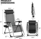 MoNiBloom Reinforced Zero Gravity Chair, Folding Pool Beach Lounger, Portable - Image 3
