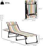 Outsunny Folding Chaise Lounge Chair Set of 2, Patio Sun Tanning Chair - Image 3