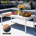 Sundale Outdoor 3 Pieces Patio Furniture Set, Metal Outdoor Sectional Sofa - Image 6