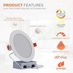 HALO HLB 6 in LED Recessed Lighting Canless Dimmable Wet Location Selectable - Image 2