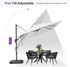 PURPLE LEAF 9 Feet Patio Umbrella Outdoor Cantilever Square Umbrella Aluminum - Image 6